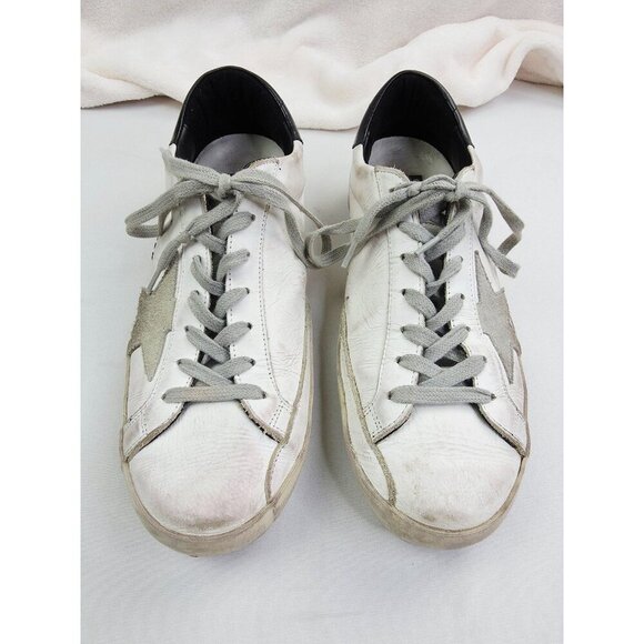 Golden Goose Superstar Womens Size 41 (US 11) White Factory Distressed Sneakers - Picture 3 of 13